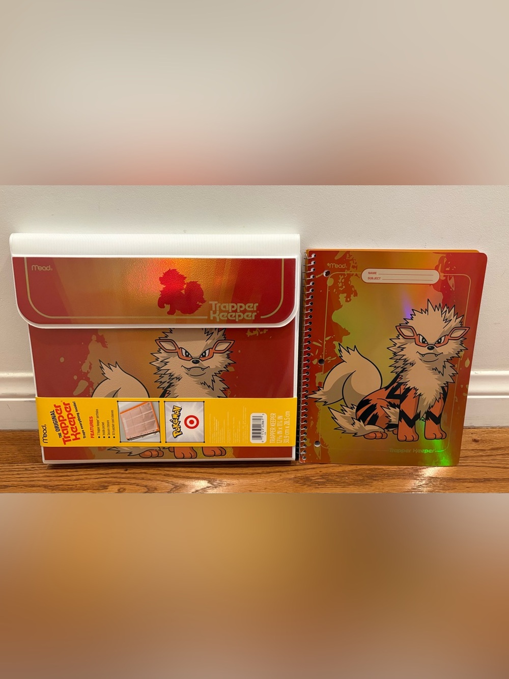 Target x Pokemon ARCANINE Trapper Keeper Binder & Notebook Bundle Brand New